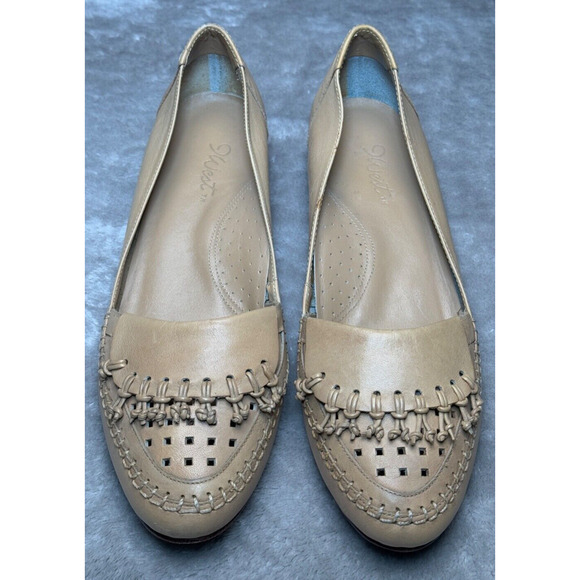 9West Vintage Maureen Tan Leather Tassel Detail Wedge Pumps Womens 10 Brazil - Picture 2 of 7